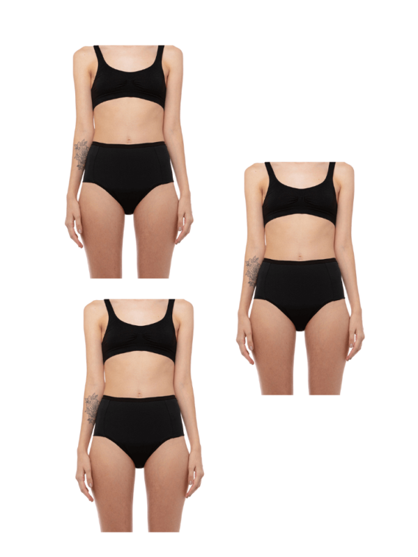 Kit 3 Calcinhas Absorventes Cintura alta - Fluxo Moderado