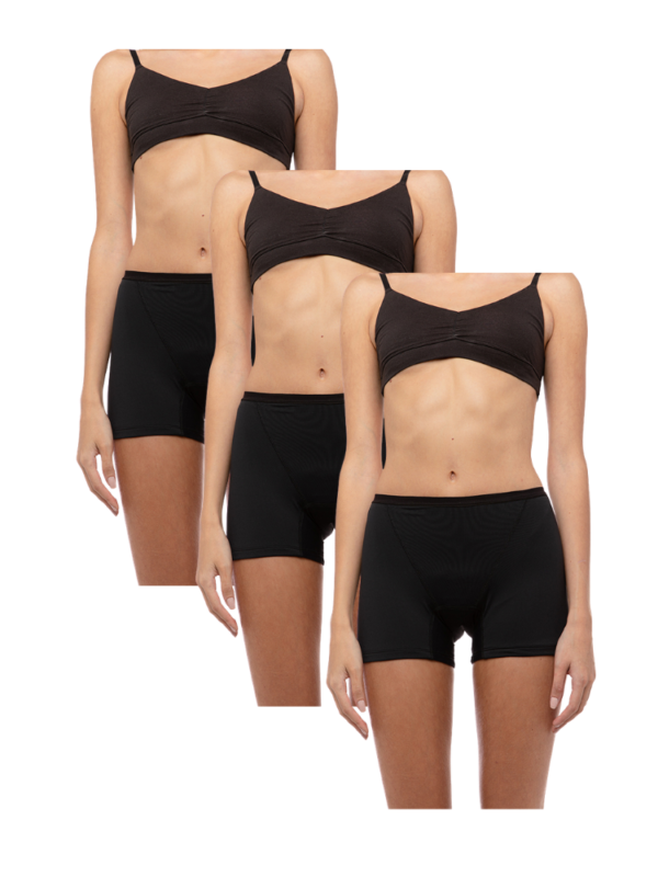 Kit 3 Shorts Absorvente Menstrual - Fluxo Intenso